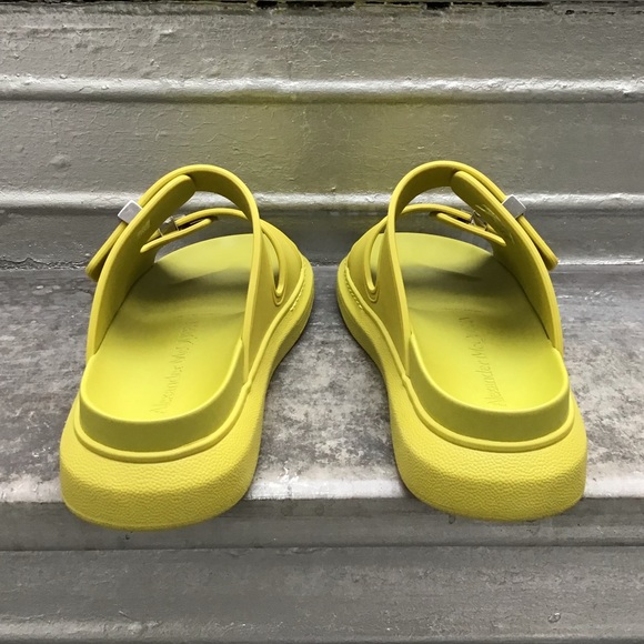 ALEXANDRA MCQUEEN Hybrid Platform Slides in Lime - Picture 9 of 13